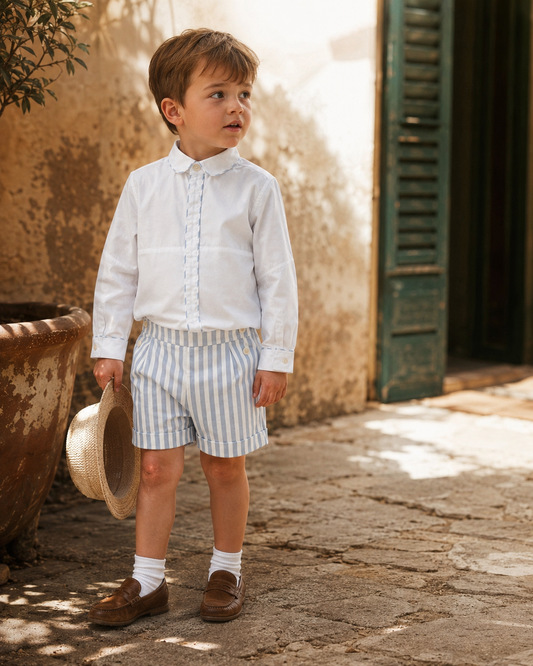 Nice Organic Cotton Shorts for Kids | Unisex Striped Toddler Shorts