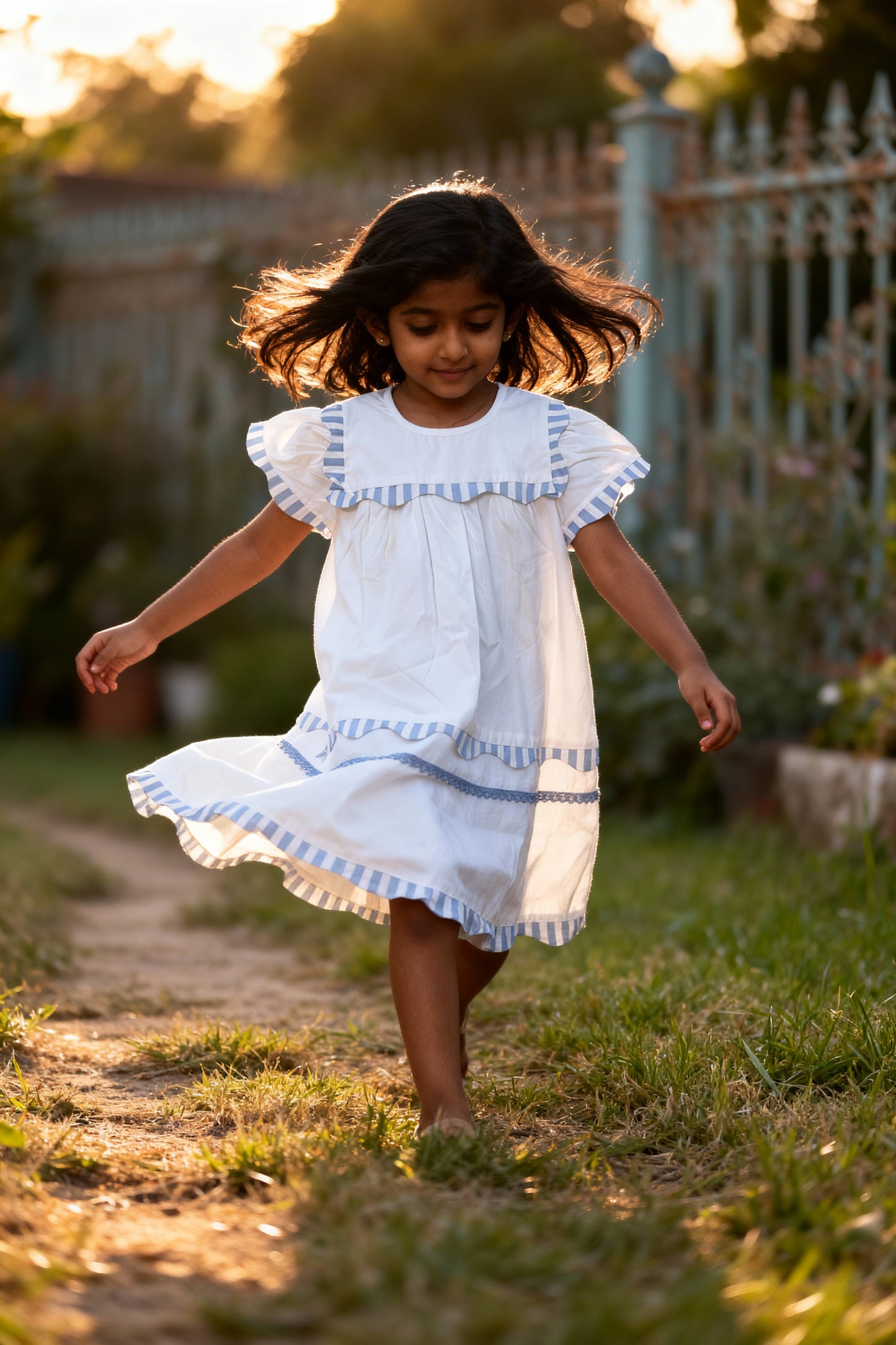 7. Santorini Dress | Organic Cotton Flutter-Sleeve Dress