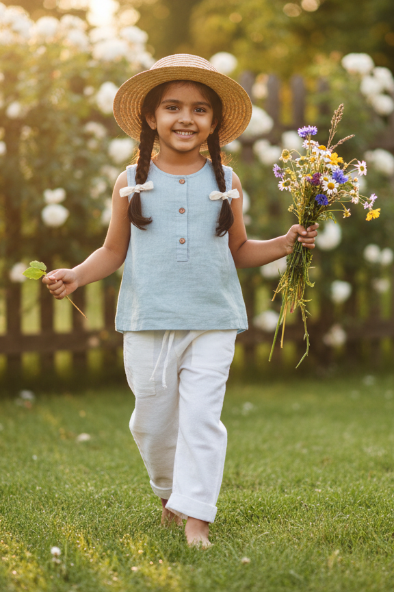 Positano Pants | Organic Cotton–Linen Blend - Mom and Zoey