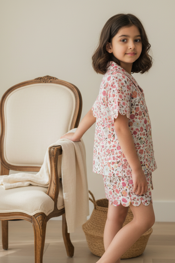 15&16. Florence Lounge Set | Organic Cotton–Linen Floral Co-ord