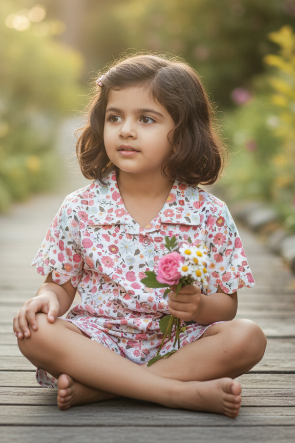 15&16. Florence Lounge Set | Organic Cotton–Linen Floral Co-ord