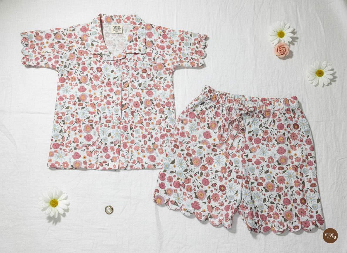15&16. Florence Lounge Set | Organic Cotton–Linen Floral Co-ord