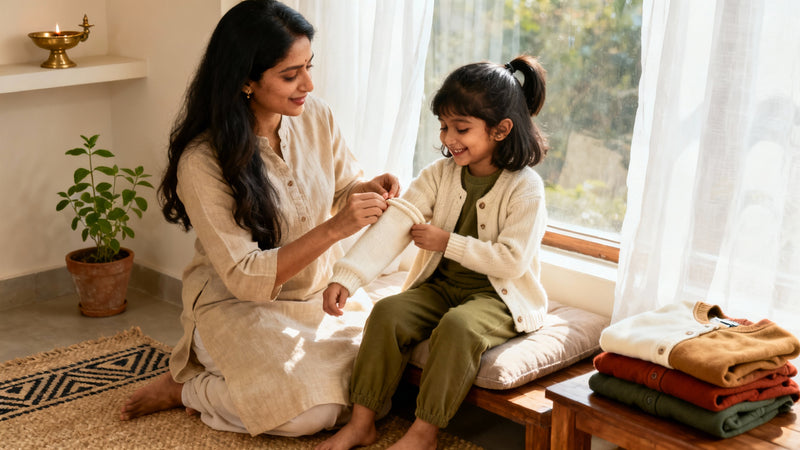 Complete Layering Guide for Indian Winter: How to Dress 2-8 Year-Olds in Organic Fabrics for Comfort and Safety