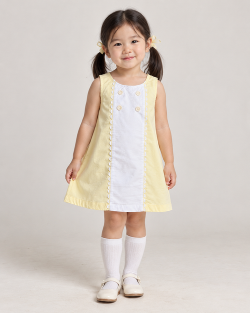 Vestido Sicily de algodón orgánico para niñas | Vestido de verano con paneles