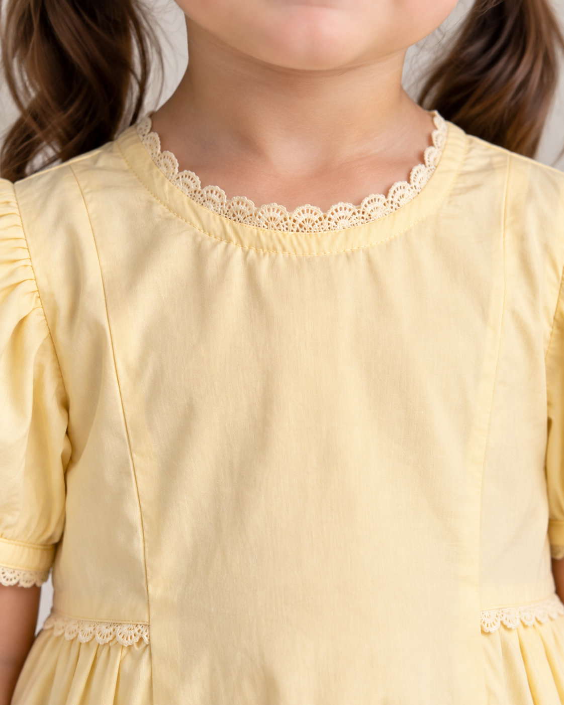 Vestido de algodón orgánico Sorrento para niñas | Vestido de verano con mangas abullonadas