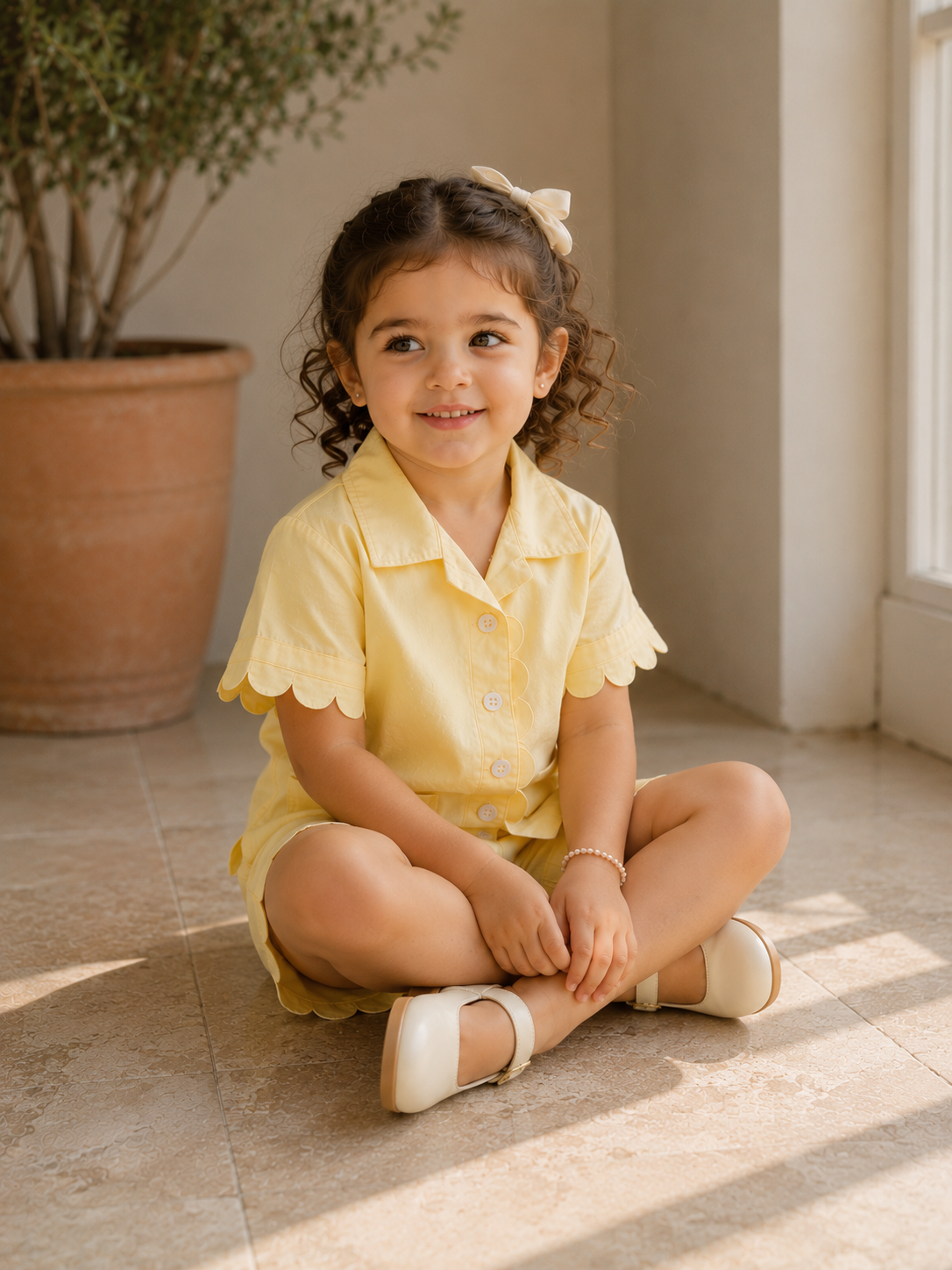 Ravello Organic Cotton Co-ord Set for Girls | Toddler Lounge Set
