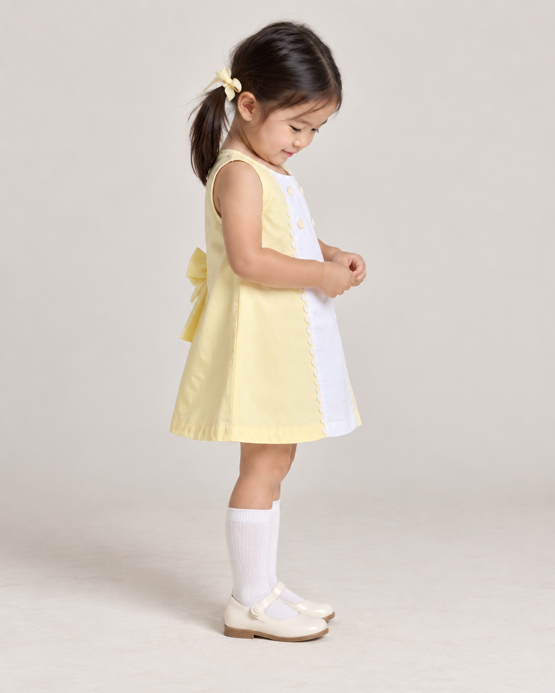 Sicily Organic Cotton Dress for Girls | Panelled Summer Dress