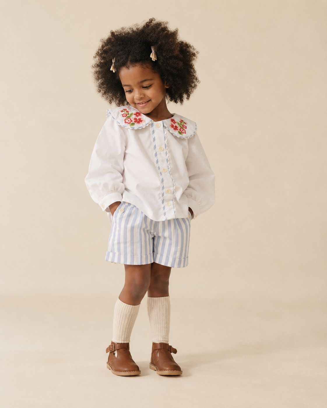 Farmers Market Organic Cotton Blouse & Shorts Set for Girls | Toddler Summer Outfit
