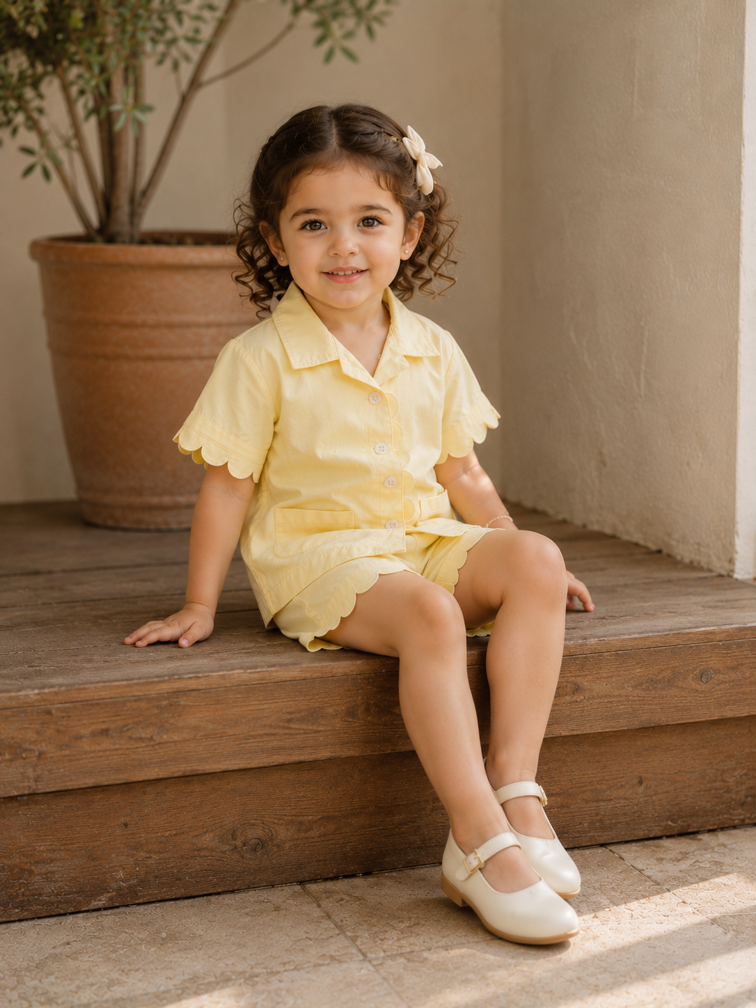 Ravello Organic Cotton Co-ord Set for Girls | Toddler Lounge Set