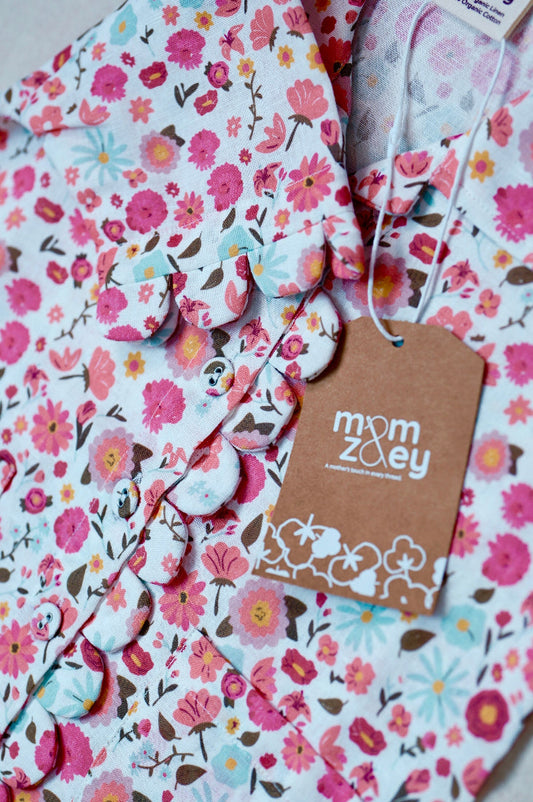Florence Lounge Set | Organic Cotton–Linen Floral Co-ord