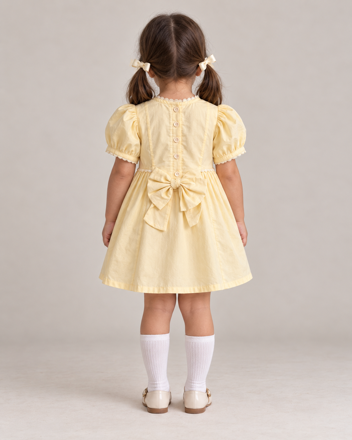 Vestido de algodón orgánico Sorrento para niñas | Vestido de verano con mangas abullonadas