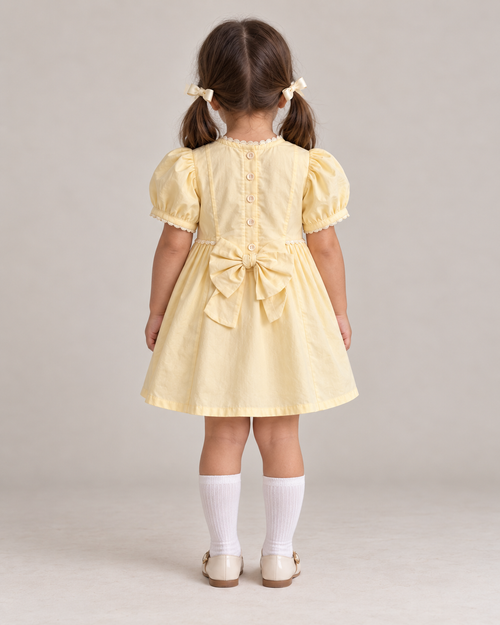 Sorrento Organic Cotton Dress for Girls | Puff-Sleeve Summer Dress