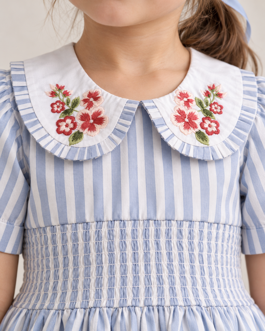Portofino Striped Organic Cotton Dress for Girls | Smocked Summer Dress