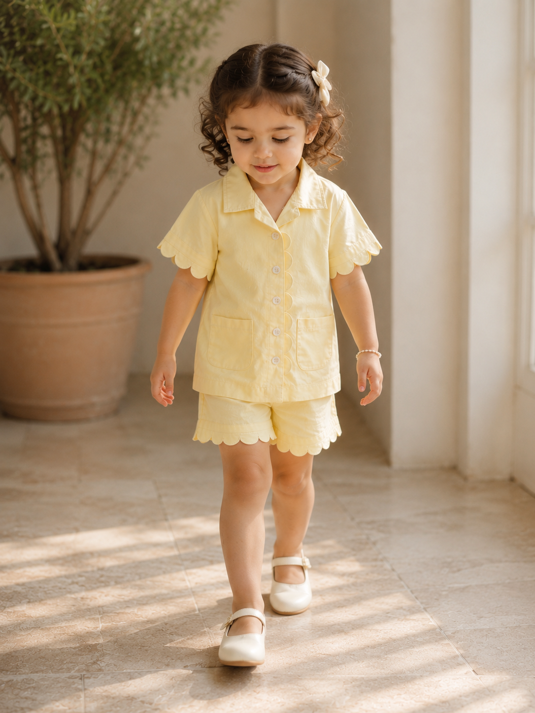 Ravello Organic Cotton Co-ord Set for Girls | Toddler Lounge Set