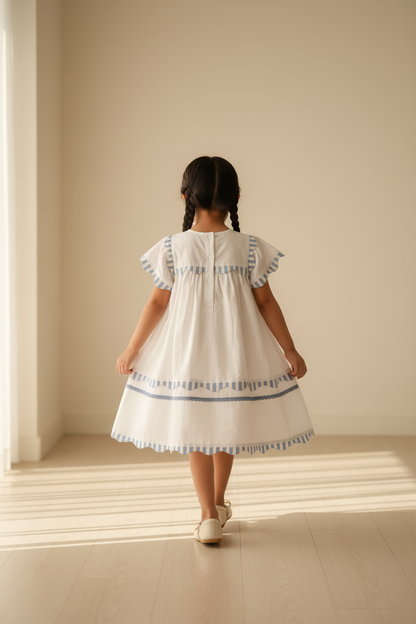7. Santorini Dress | Organic Cotton Flutter-Sleeve Dress