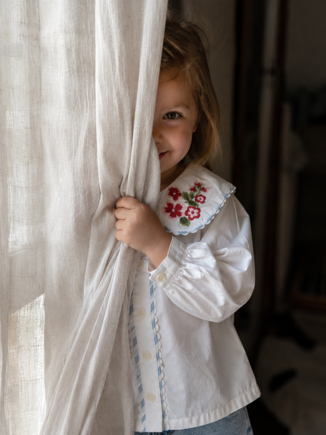 Capri Floral Organic Cotton Blouse for Girls | Puff-Sleeve Toddler Top