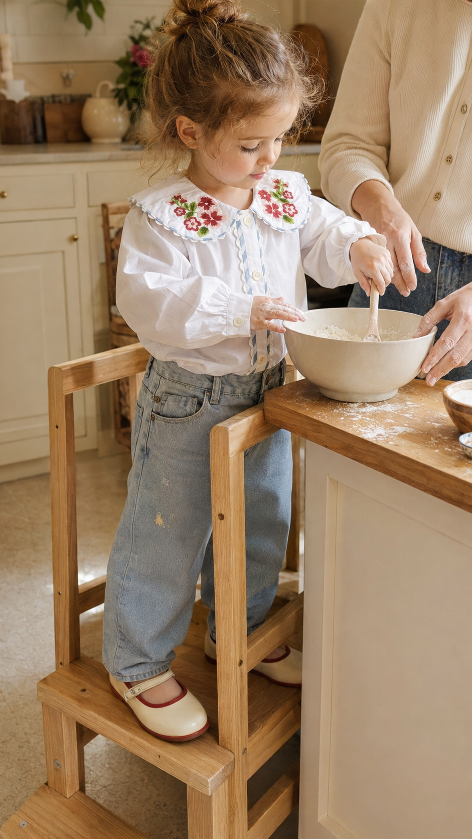 Capri Floral Organic Cotton Blouse for Girls | Puff-Sleeve Toddler Top