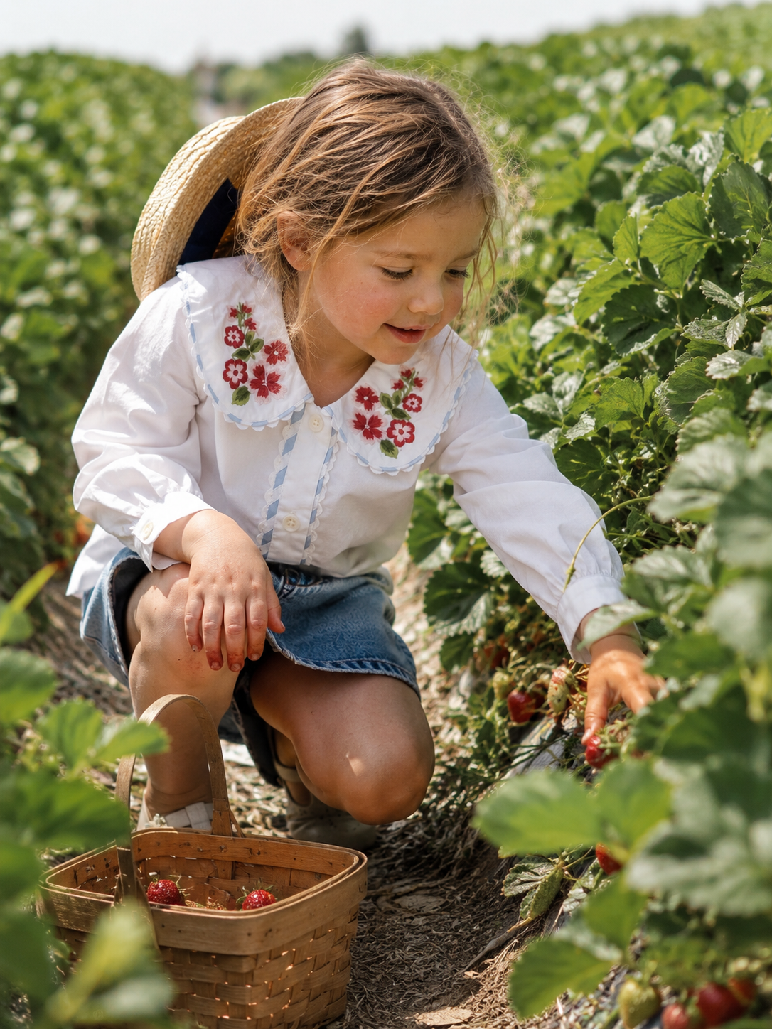 Capri Floral Organic Cotton Blouse for Girls | Puff-Sleeve Toddler Top