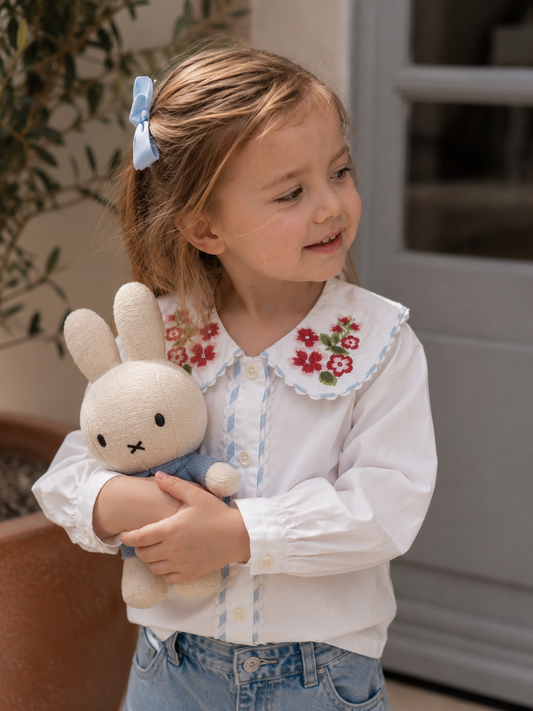 Capri Floral Organic Cotton Blouse for Girls | Puff-Sleeve Toddler Top