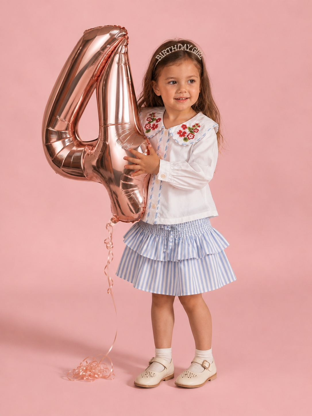Capri Floral Organic Cotton Blouse for Girls | Puff-Sleeve Toddler Top