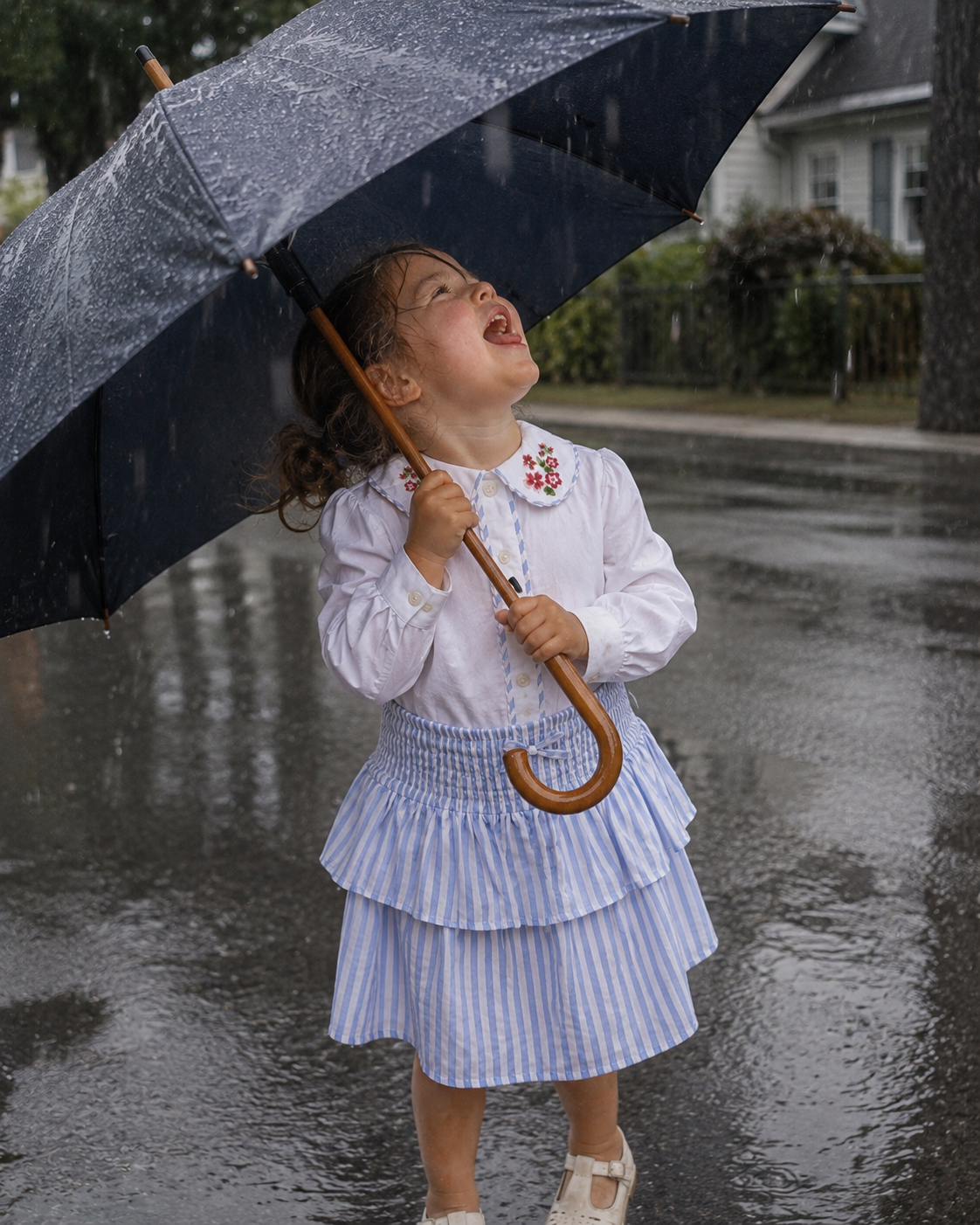Amalfi Organic Cotton Skort for Girls | Striped Toddler Skirt