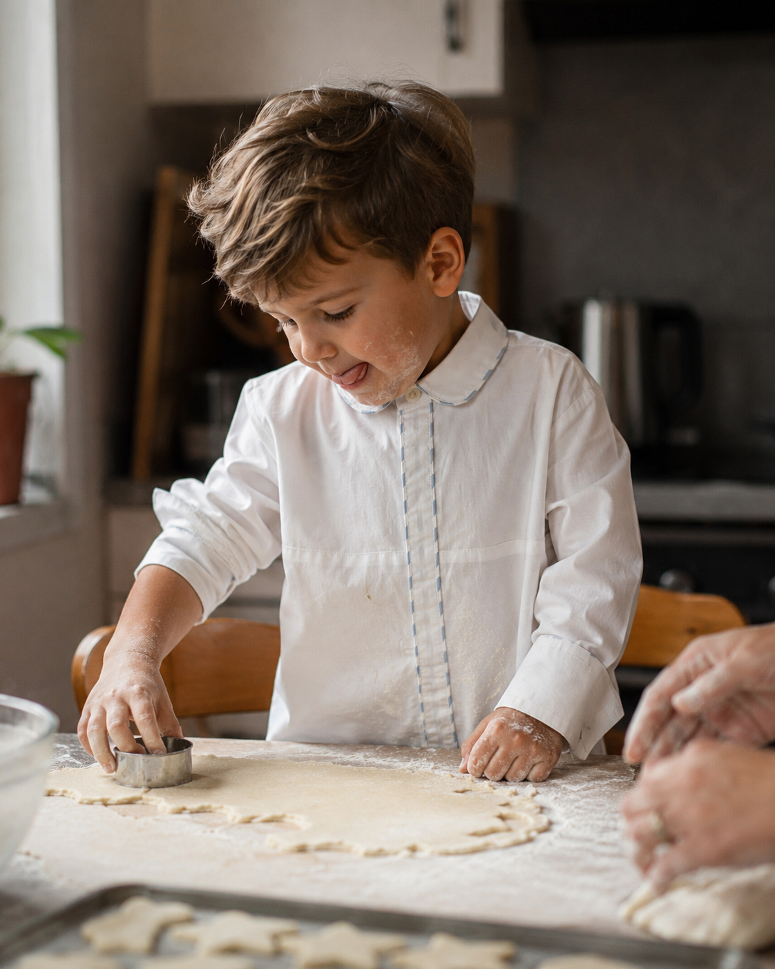 Cannes White Organic Cotton Shirt for Kids | Lace-Trim Toddler Shirt