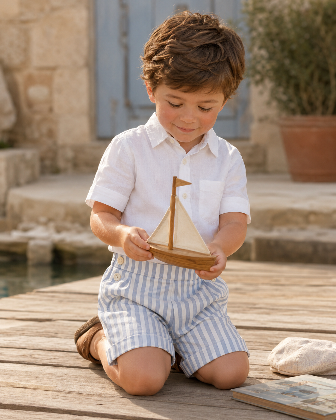 Nice Organic Cotton Shorts for Kids | Unisex Striped Toddler Shorts