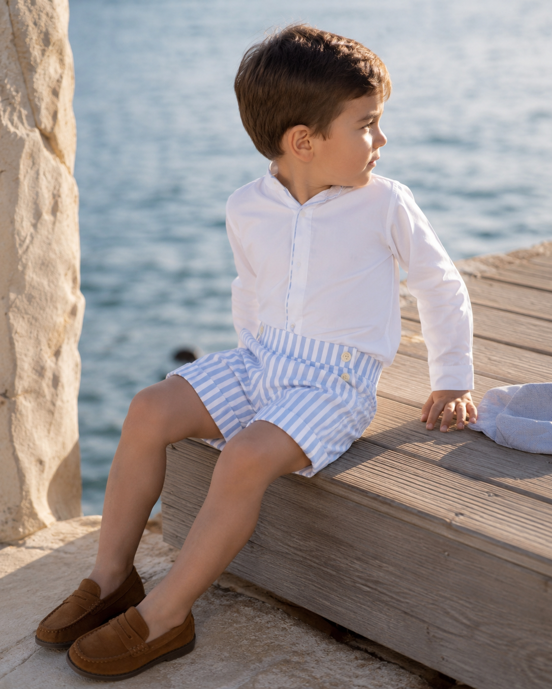 Nice Organic Cotton Shorts for Kids | Unisex Striped Toddler Shorts