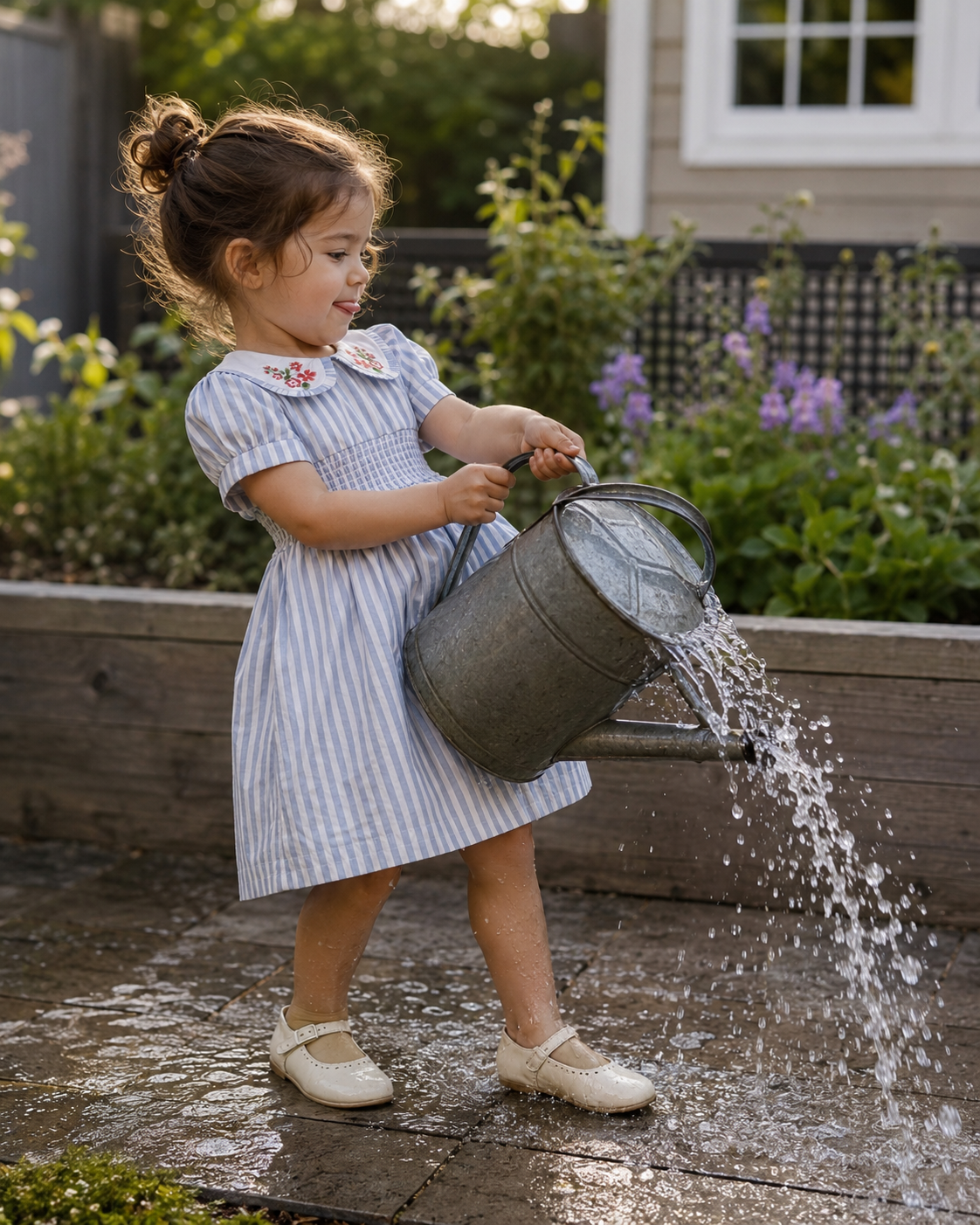 Portofino Striped Organic Cotton Dress for Girls | Smocked Summer Dress