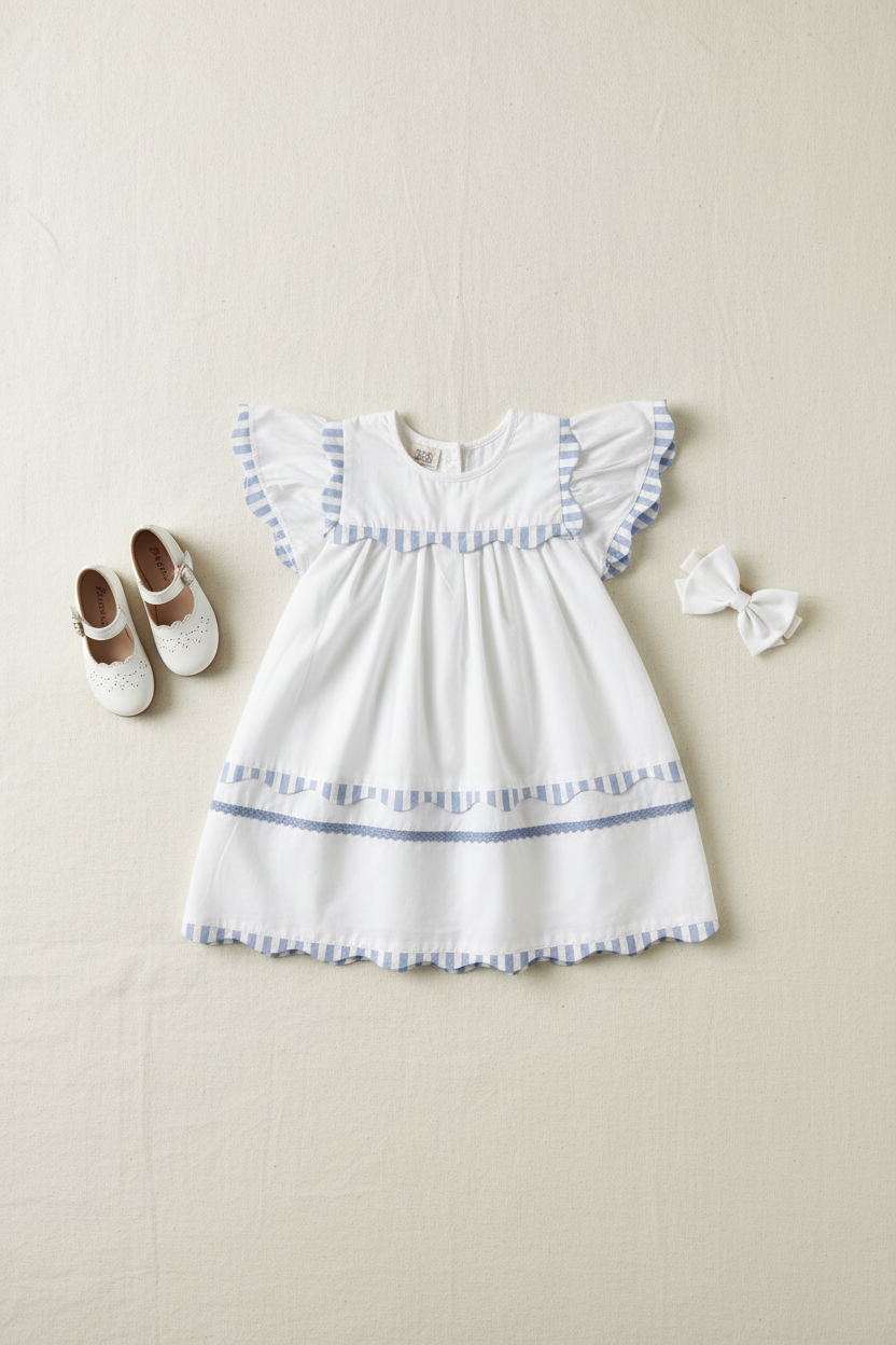 7. Santorini Dress | Organic Cotton Flutter-Sleeve Dress