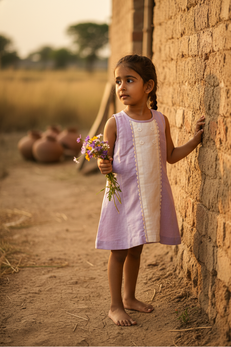 12. Siena Dress | Organic Cotton–Linen Panel Dress