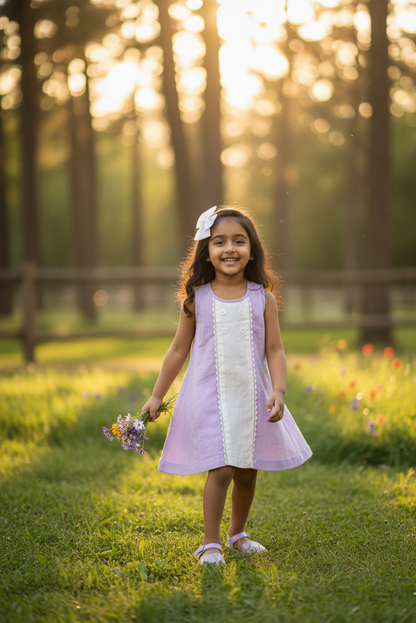 12. Siena Dress | Organic Cotton–Linen Panel Dress