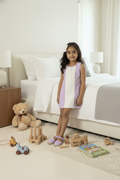 12. Siena Dress | Organic Cotton–Linen Panel Dress