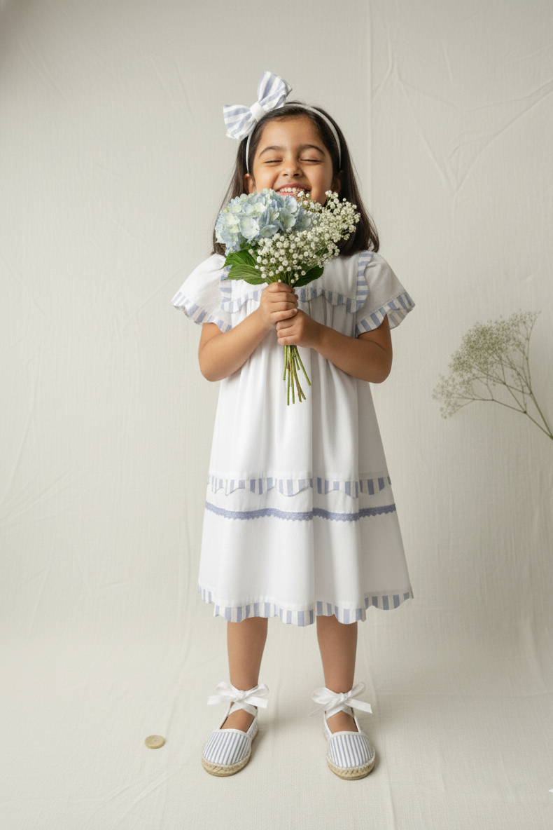 7. Santorini Dress | Organic Cotton Flutter-Sleeve Dress