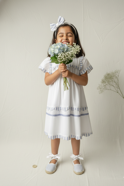 7. Santorini Dress | Organic Cotton Flutter-Sleeve Dress