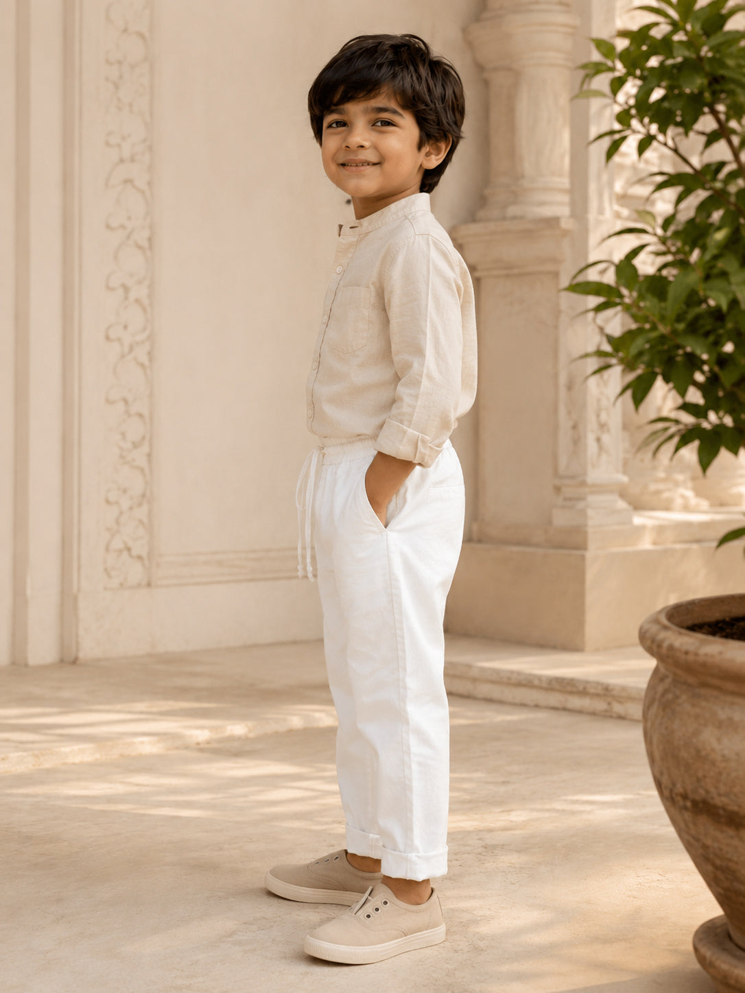 Positano Pants | Organic Cotton–Linen Blend