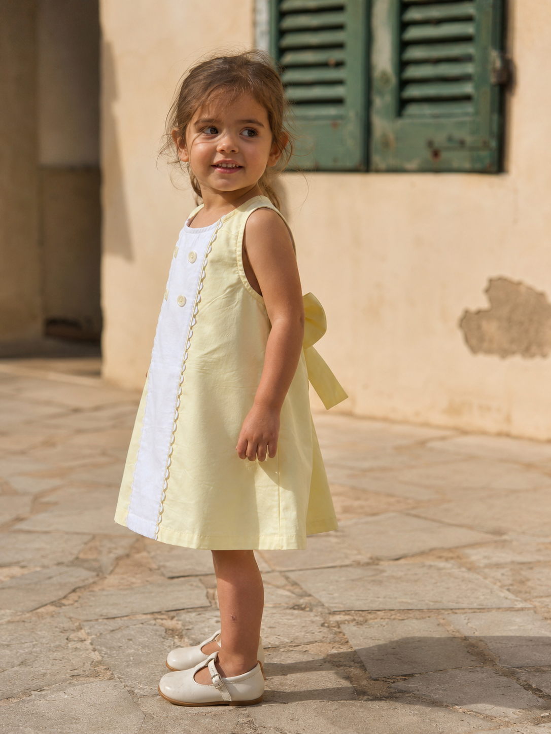 Sicily Organic Cotton Dress for Girls | Panelled Summer Dress