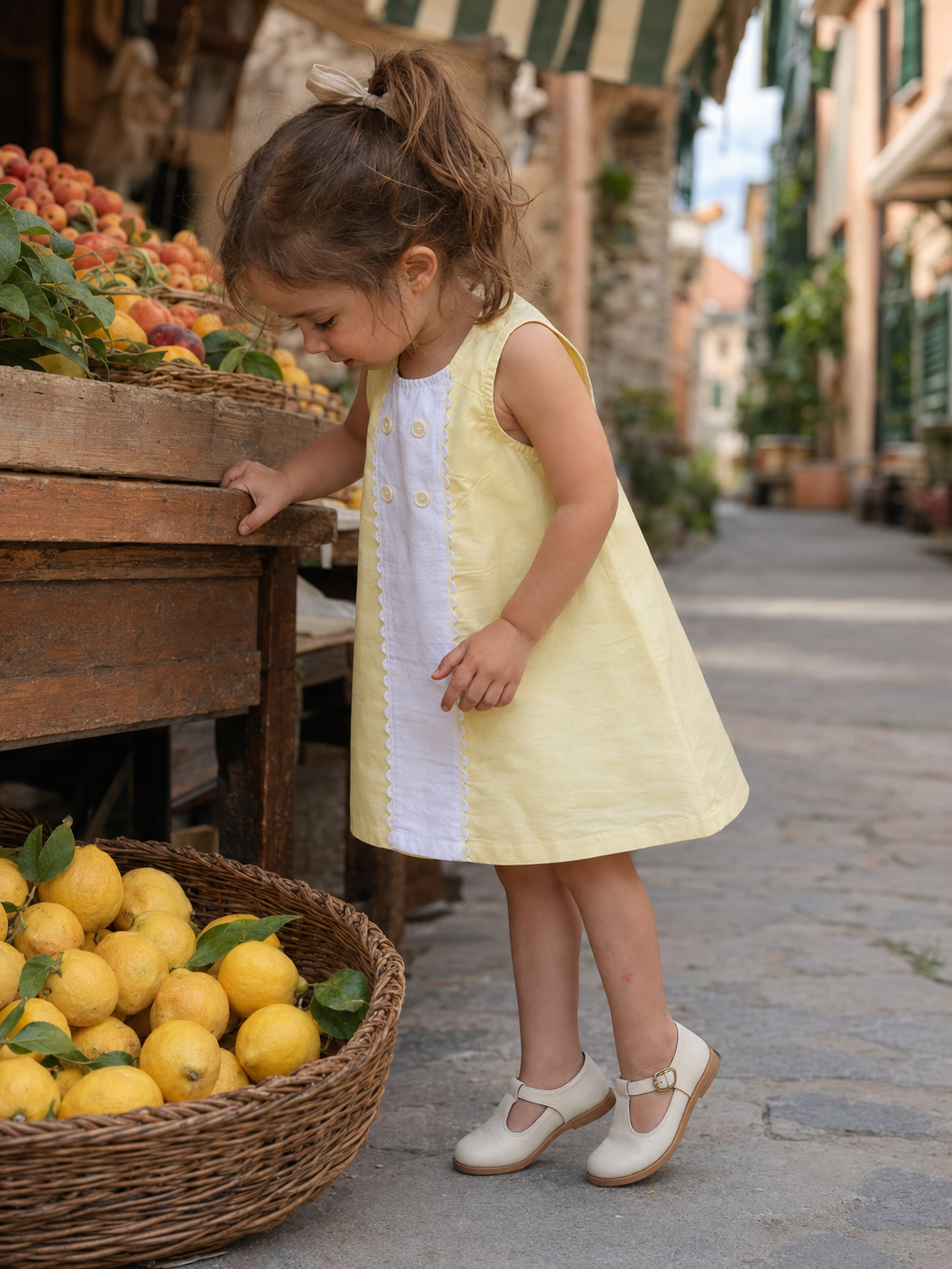 Sicily Organic Cotton Dress for Girls | Panelled Summer Dress