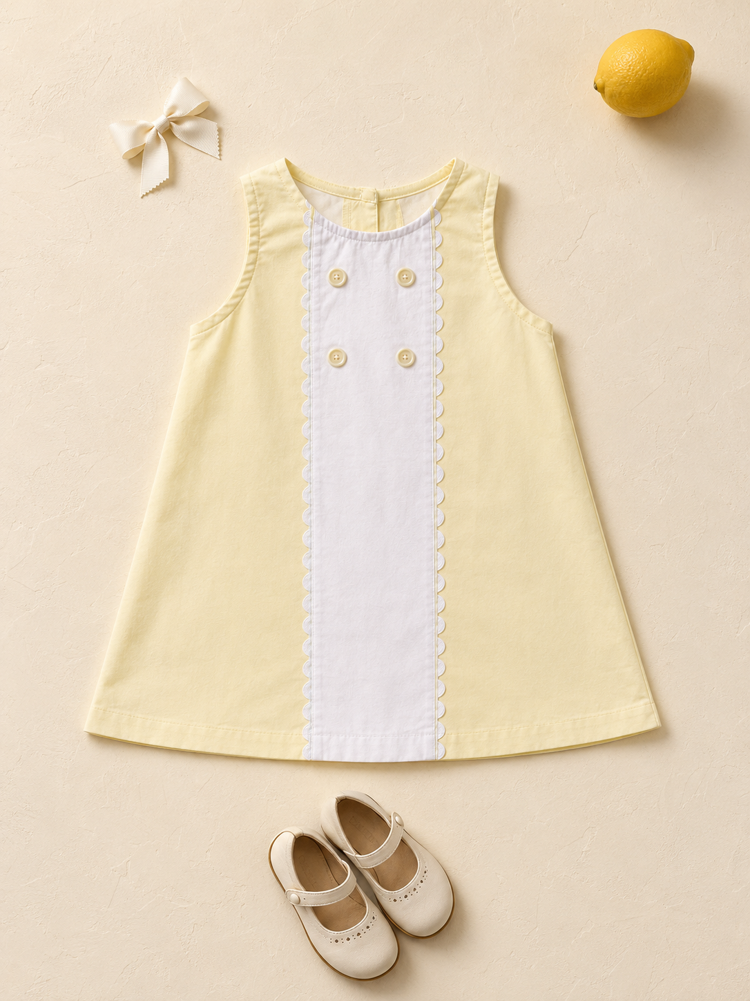 Sicily Organic Cotton Dress for Girls | Panelled Summer Dress