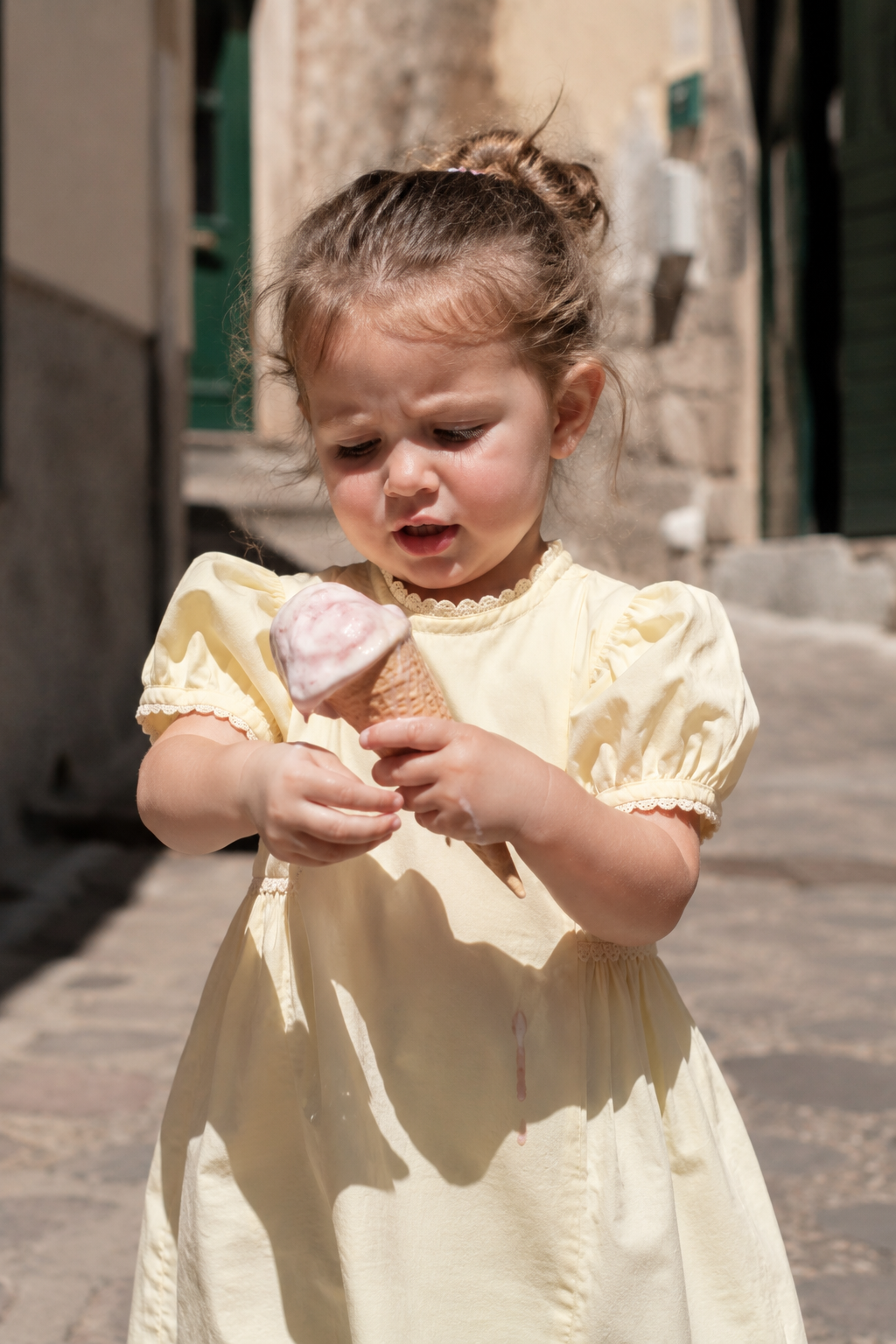 Sorrento Organic Cotton Dress for Girls | Puff-Sleeve Summer Dress
