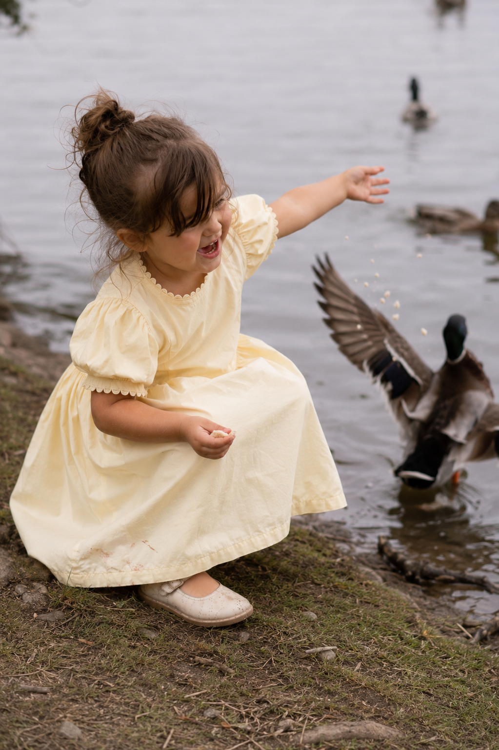 Sorrento Organic Cotton Dress for Girls | Puff-Sleeve Summer Dress
