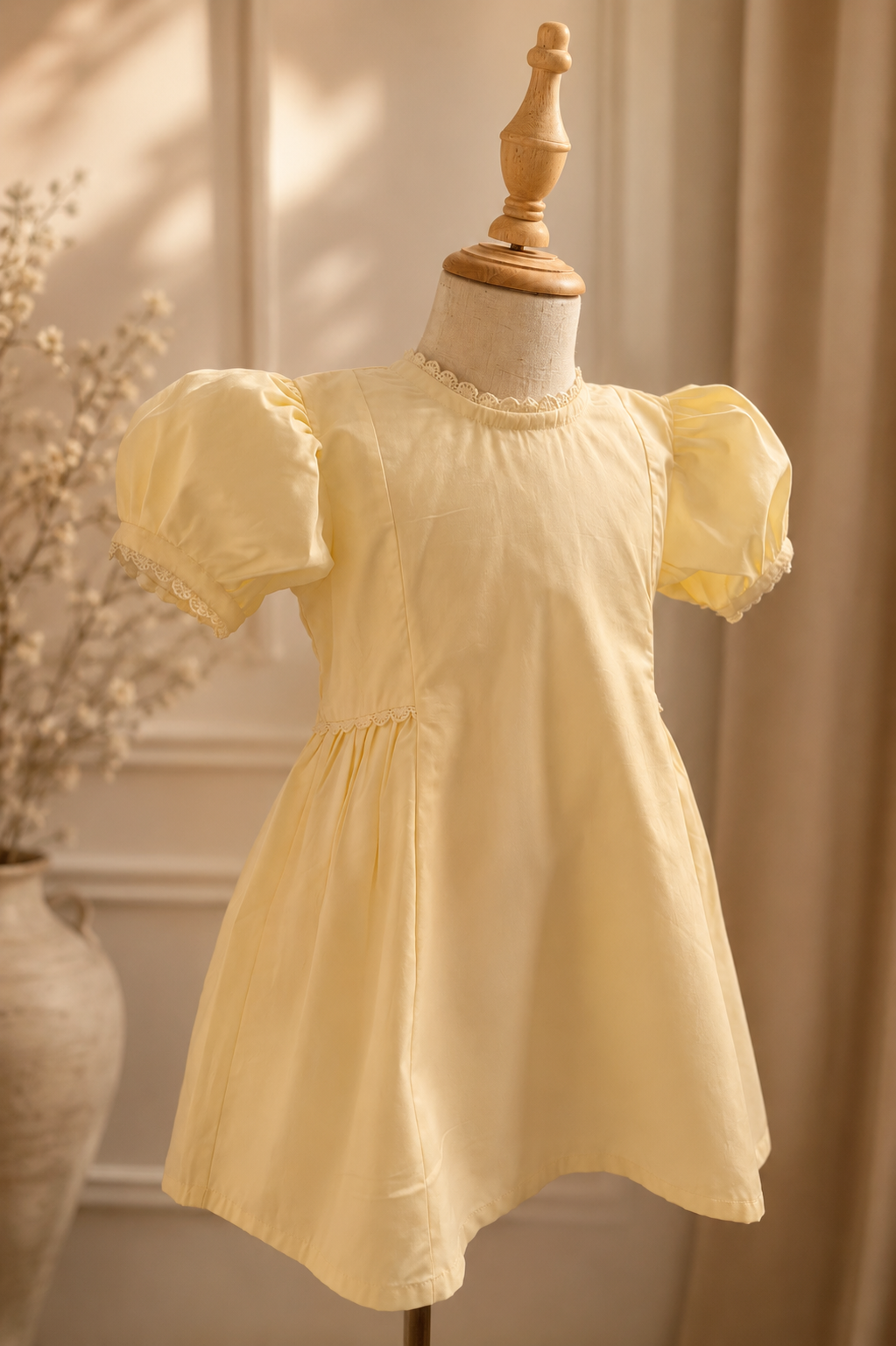 Sorrento Organic Cotton Dress for Girls | Puff-Sleeve Summer Dress