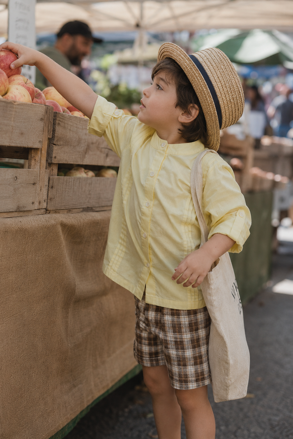 Como Organic Cotton Shirt for Kids | Pintuck Mandarin-Collar Toddler Shirt