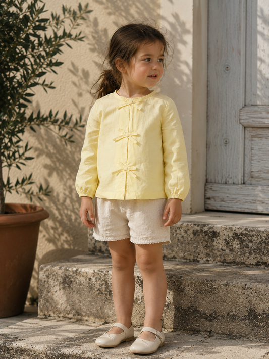 Blusa de algodón orgánico Menton para niñas | Top suave y transpirable para bebés