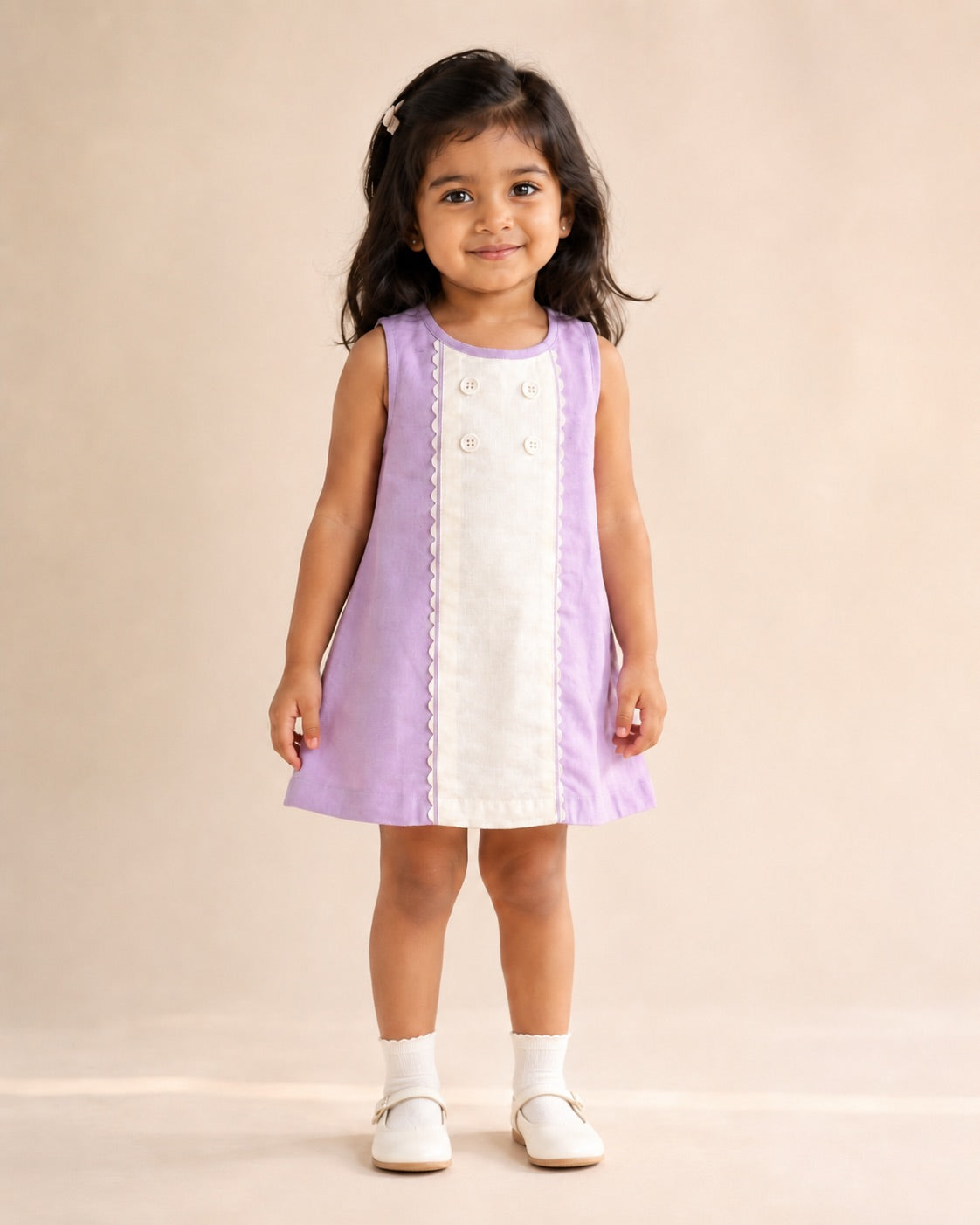 Provence Dress | Organic Cotton–Linen Panel Dress