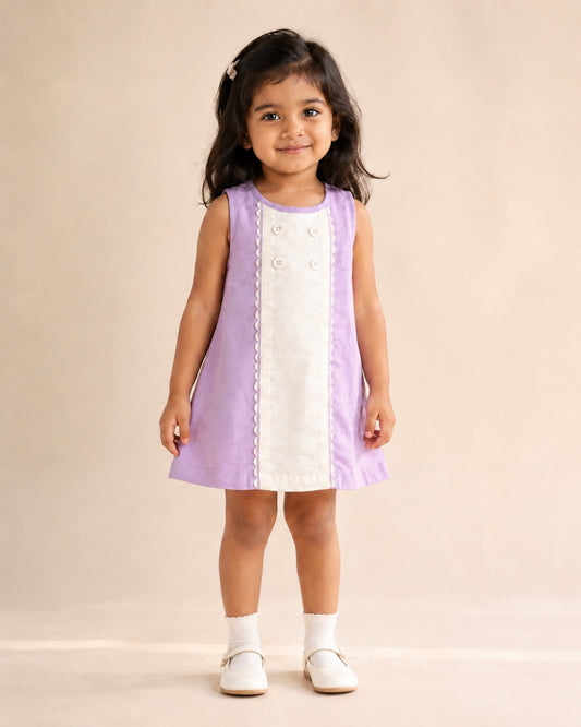Provence Dress | Organic Cotton–Linen Panel Dress