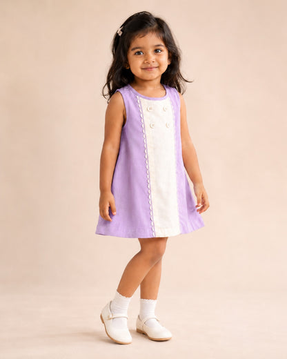 Provence Dress | Organic Cotton–Linen Panel Dress