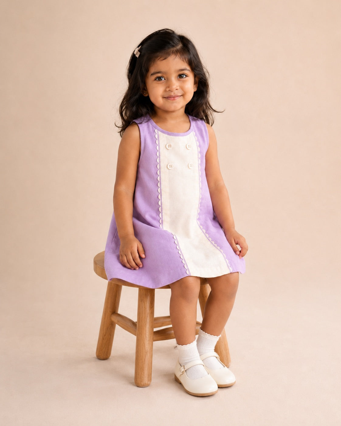 Provence Dress | Organic Cotton–Linen Panel Dress