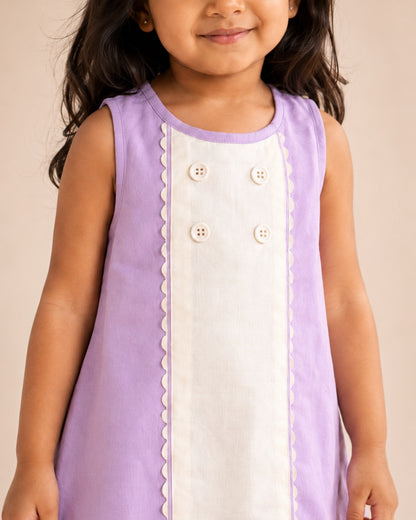Provence Dress | Organic Cotton–Linen Panel Dress