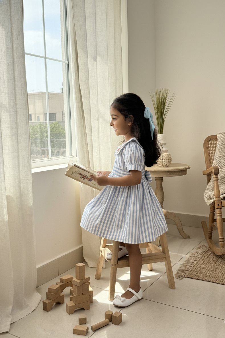 6. Portofino Dress | Organic Cotton Smocked Striped Dress